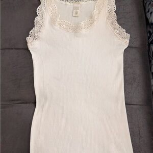 Banana Republic Women’s Medium Lace Trim Ribbed Tank Top or Camisole